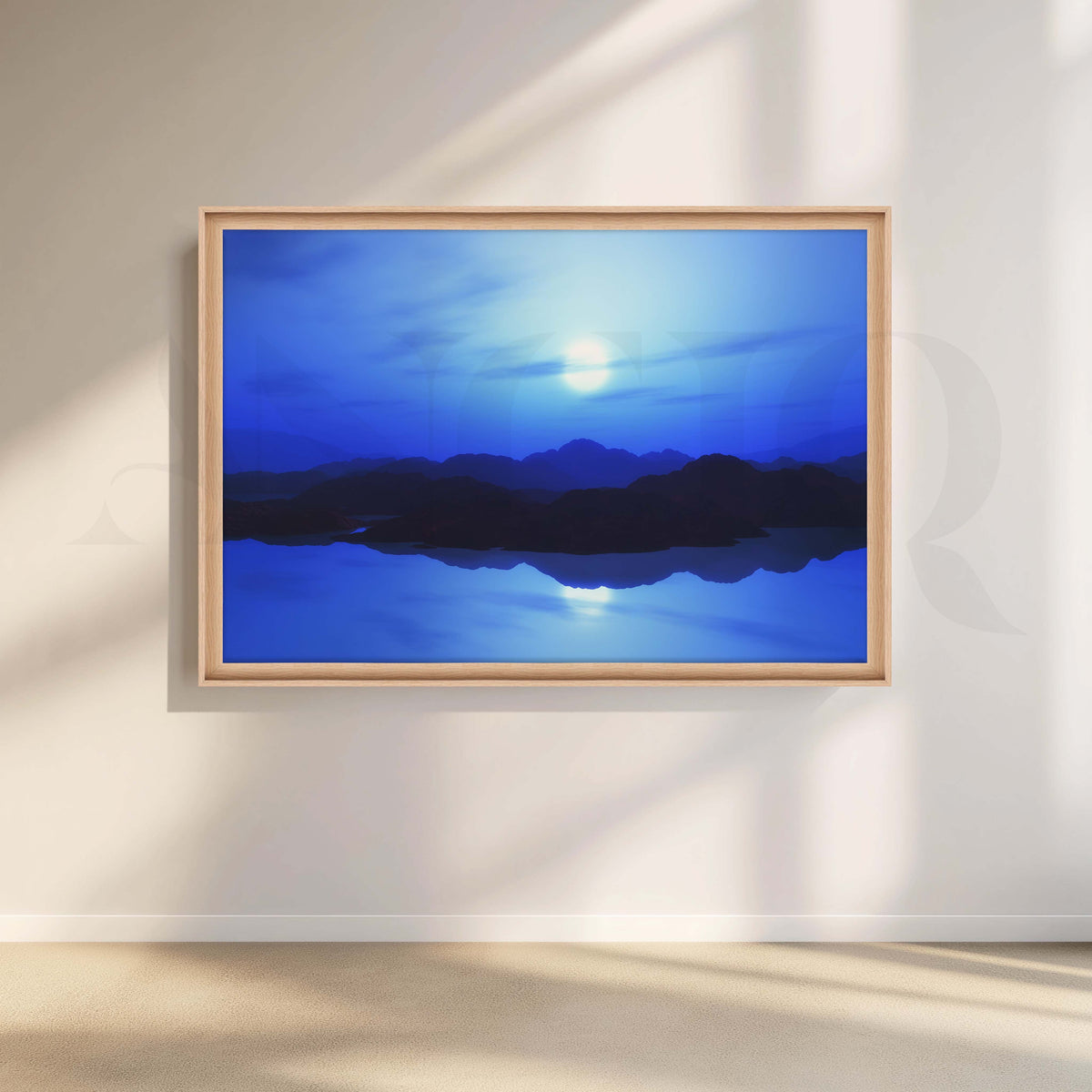 Blue Moon Mountain Lake Canvas Artwork – Asha Art Studio – Image 5