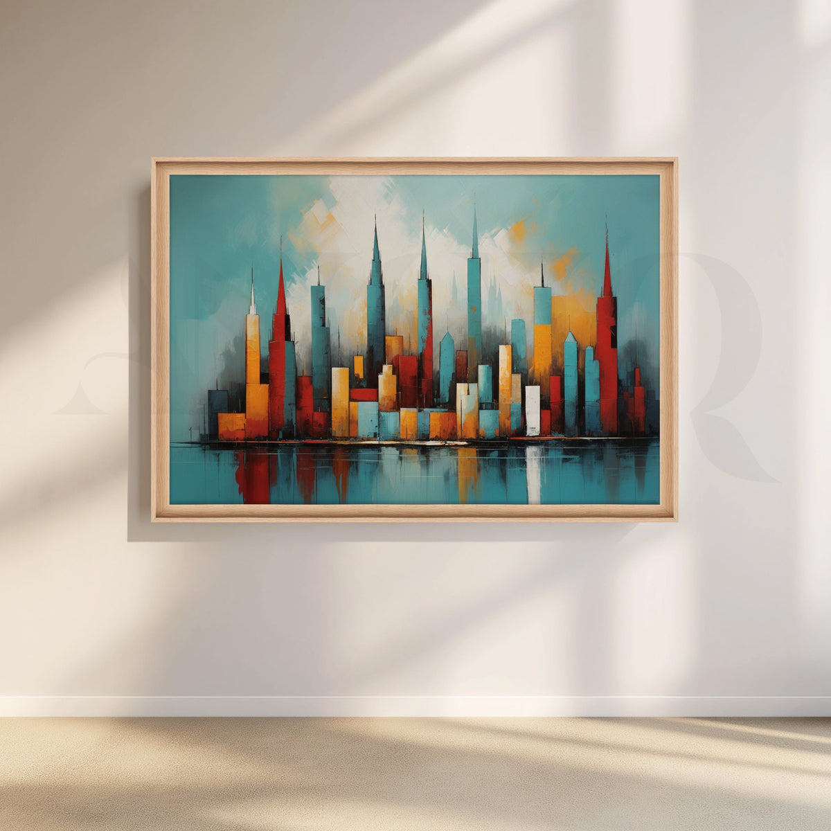 Modern Abstract City Skyline Canvas Artwork – Asha Art Studio – Image 5