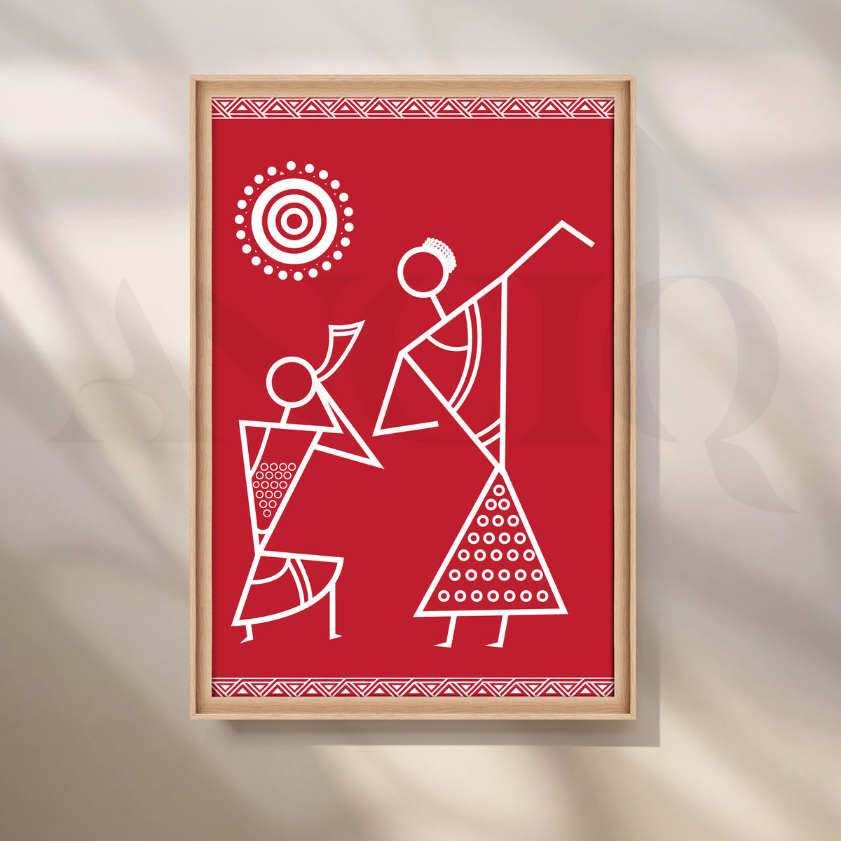 Minimal Warli Tribal Couple Artwork – Asha Art Studio – Image 5