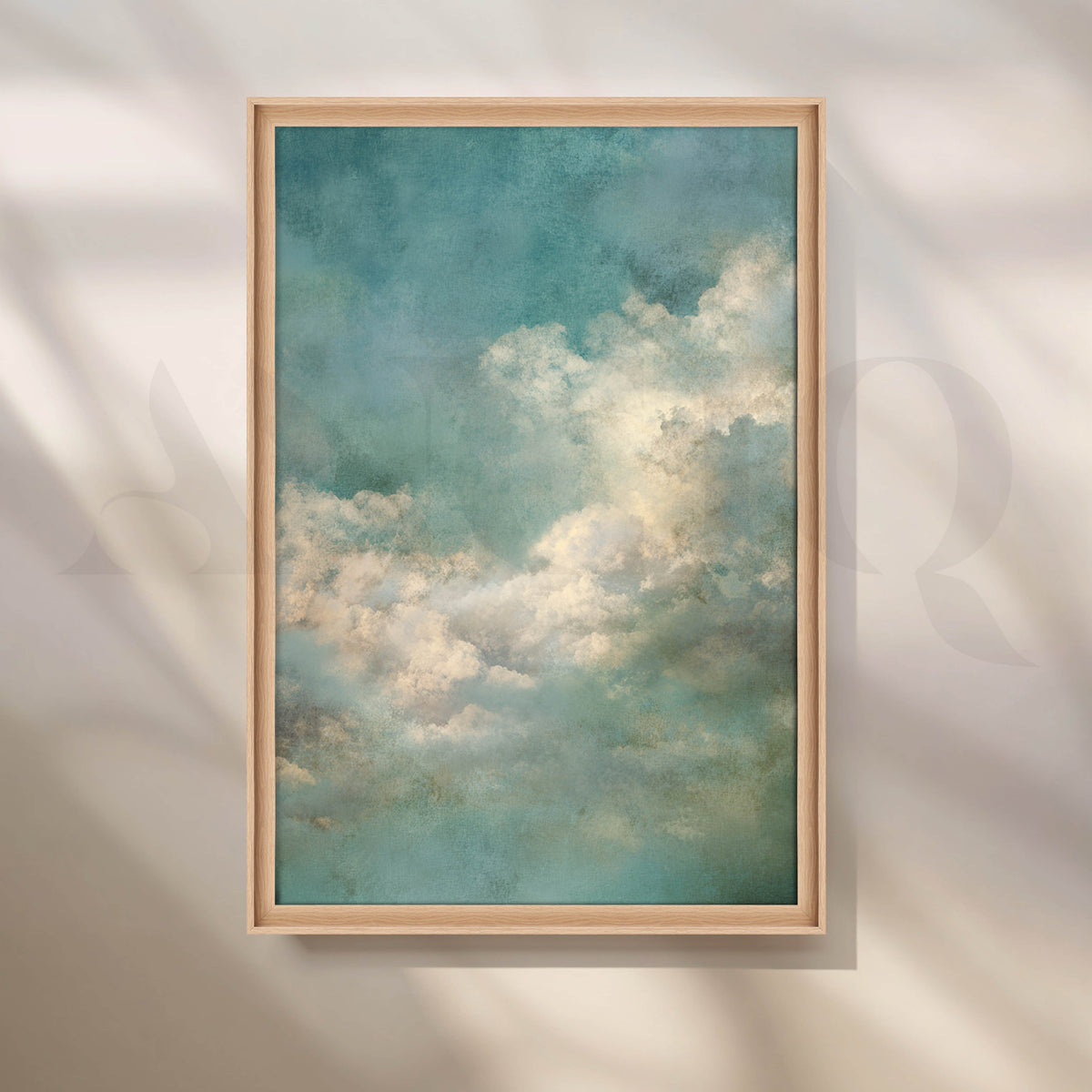 Ethereal Blue Cloudscape Abstract Canvas Artwork – Asha Art Studio – Image 5