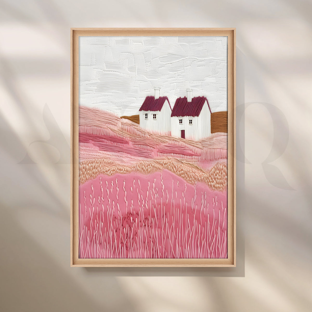 Countryside Houses Textured Canvas Artwork – Asha Art Studio – Image 5