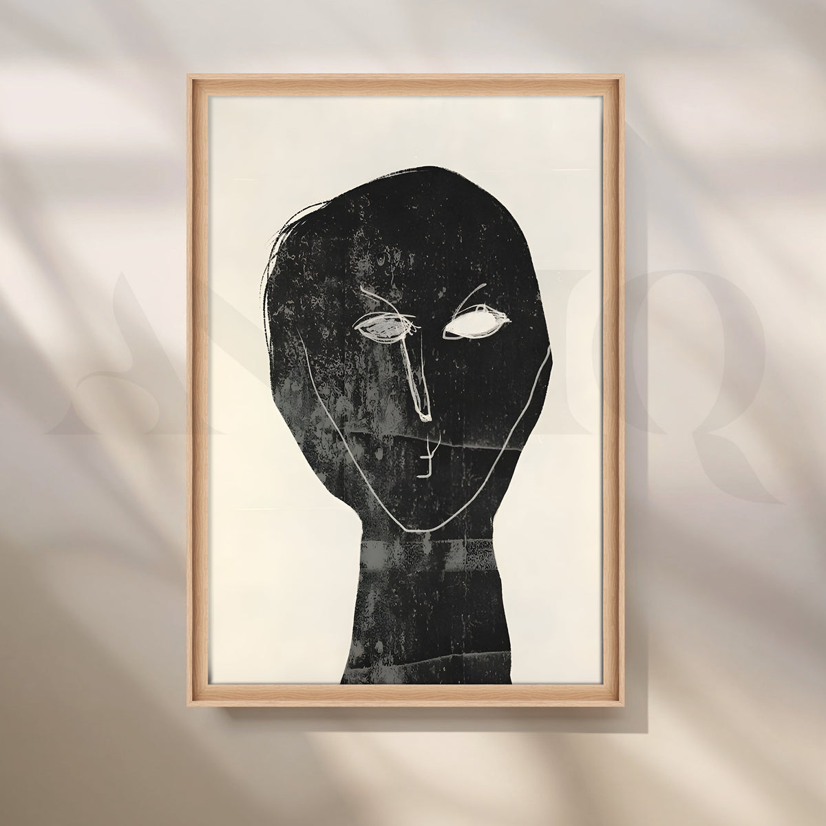 Black Abstract Face Canvas Artwork – Asha Art Studio – Image 5
