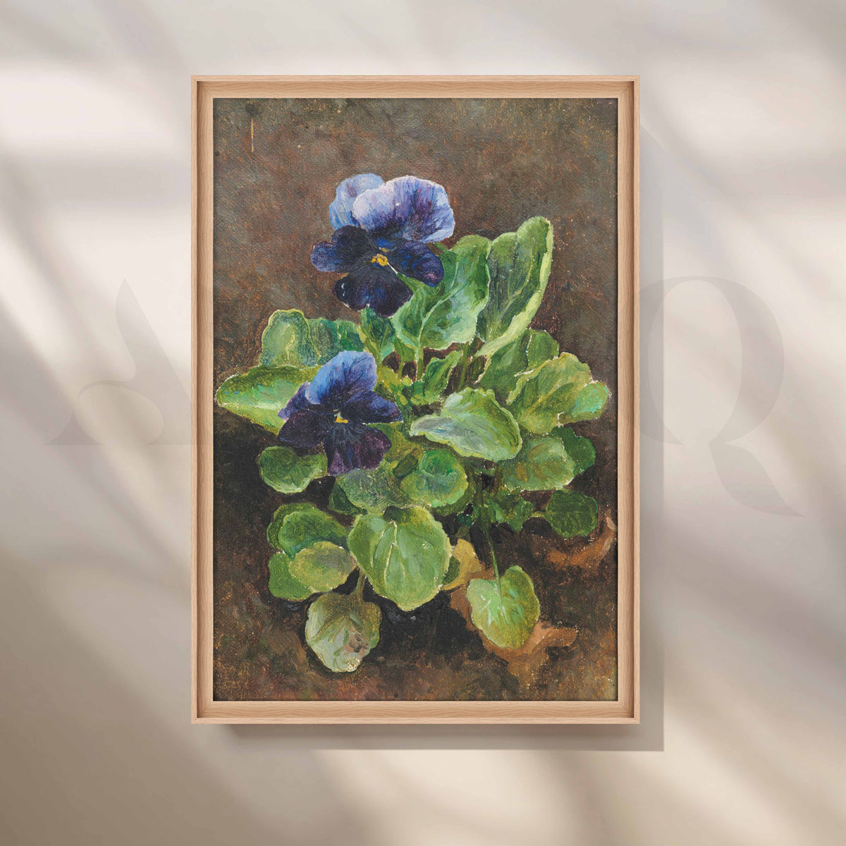 Vintage Pansy Floral Canvas Artwork – Asha Art Studio – Image 5