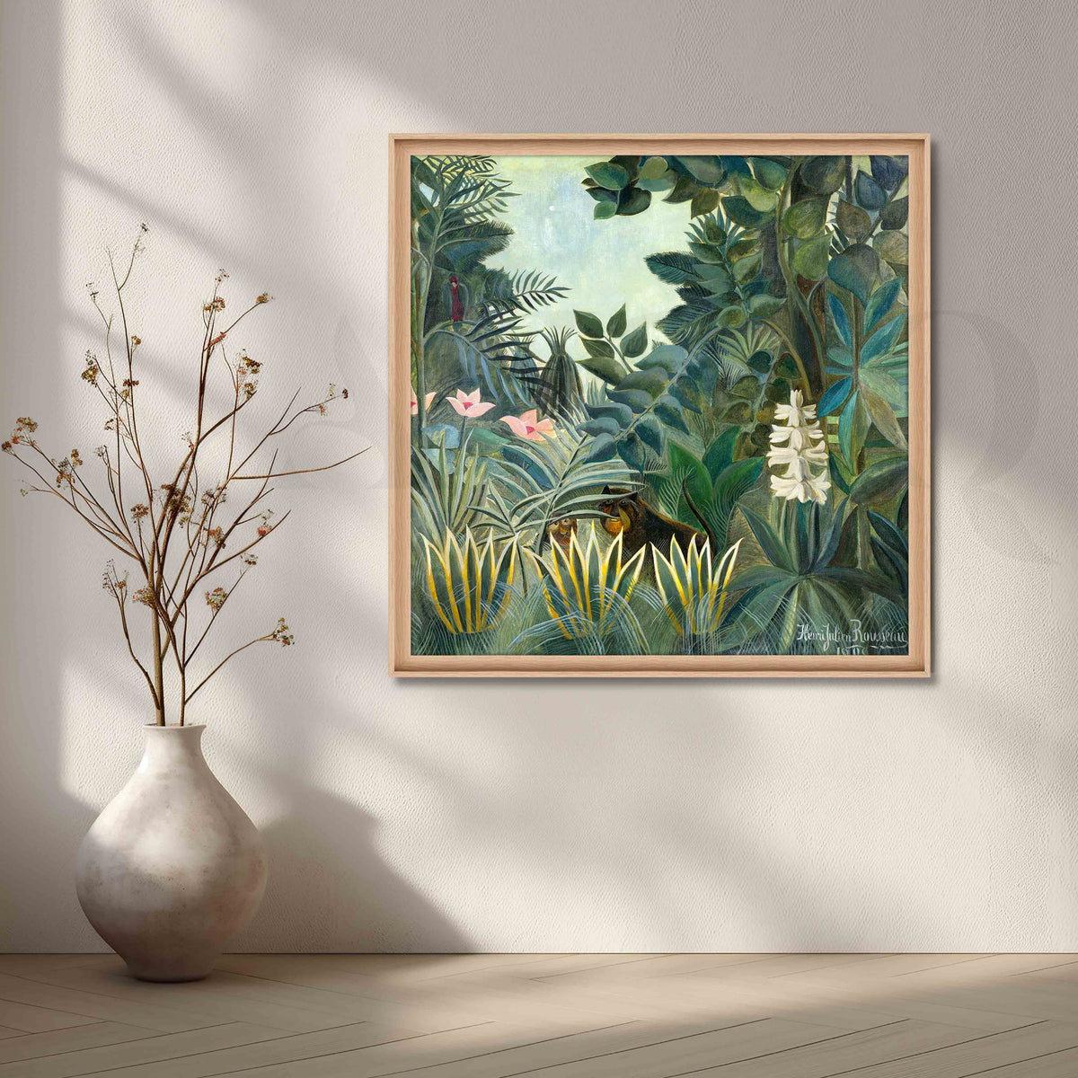 Exotic Jungle with Hidden Tigers Botanical Canvas Artwork – Asha Art Studio – Image 5