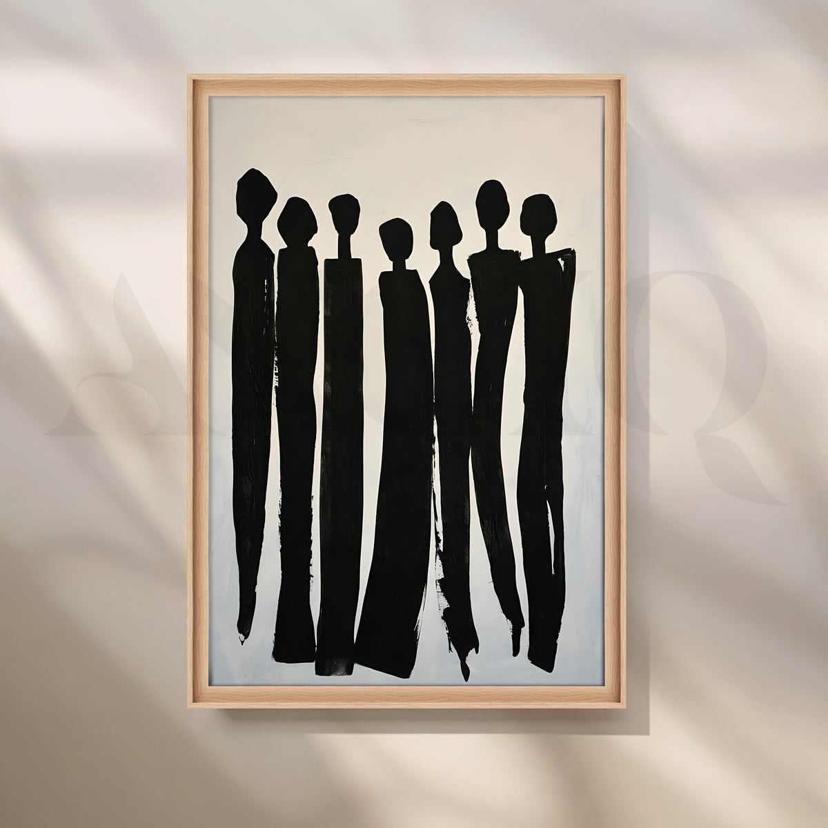 Black Silhouette Figures Canvas Artwork – Asha Art Studio – Image 5