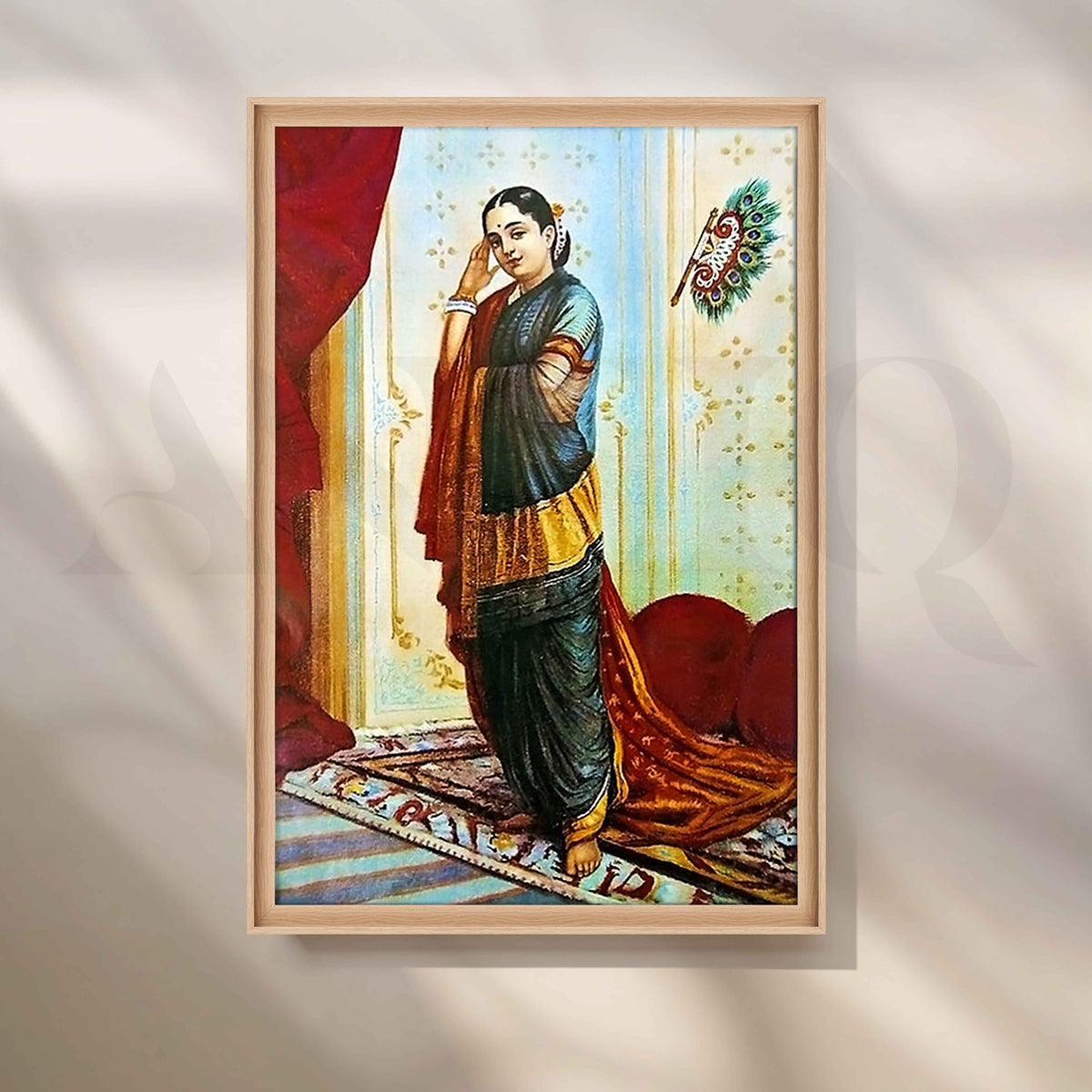 Radha In The Moonlight by Raja Ravi Varma Canvas Artwork – Asha Art Studio – Image 5