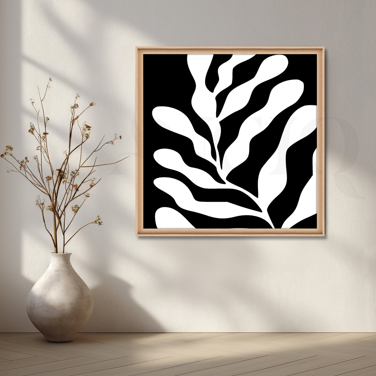Monochrome Organic Patterns in Fluid Black and White Design – Asha Art Studio – Image 5