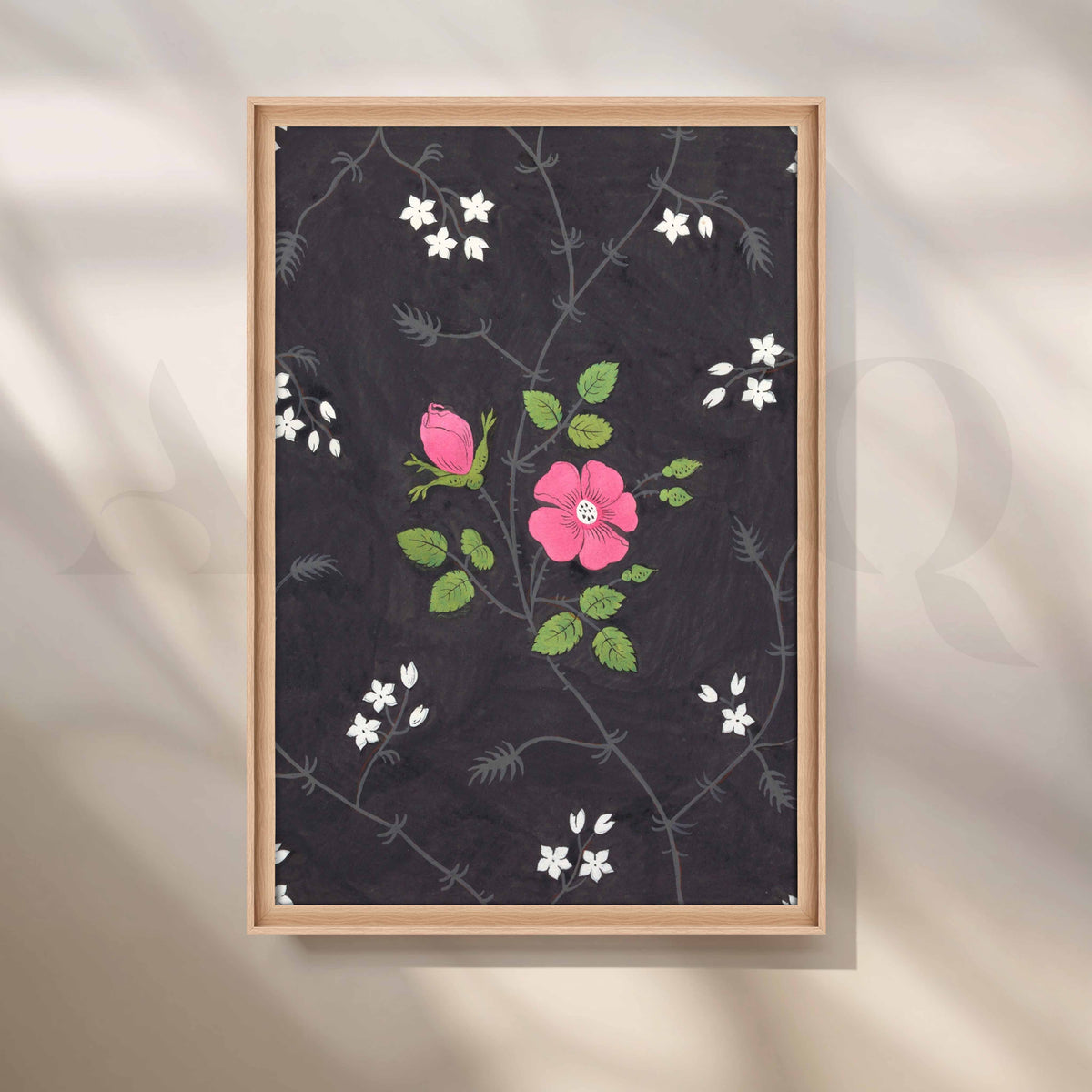 Minimal Floral Pattern Canvas Artwork – Asha Art Studio – Image 5