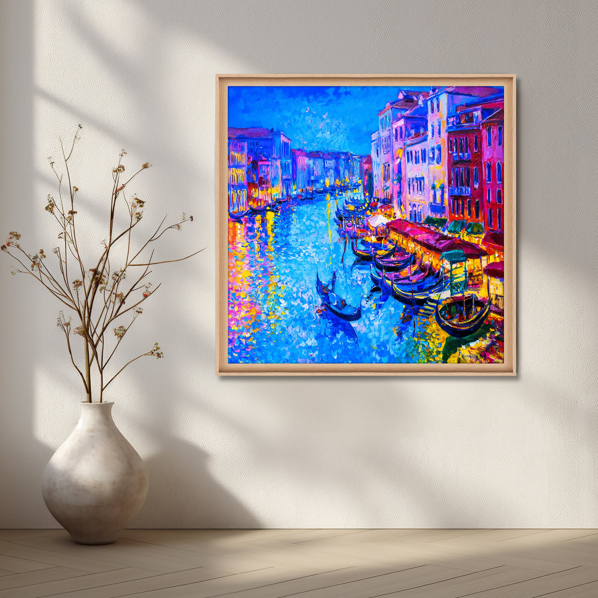 Vibrant Canal Life at Dusk in Venice – Asha Art Studio – Image 5