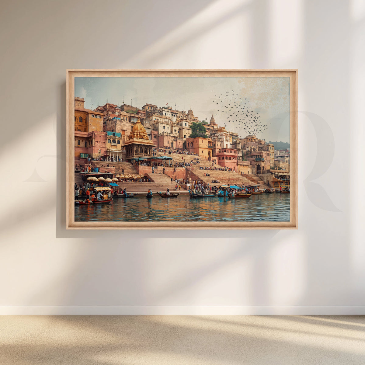 Varanasi Ghats Riverside Canvas Artwork – Asha Art Studio – Image 5