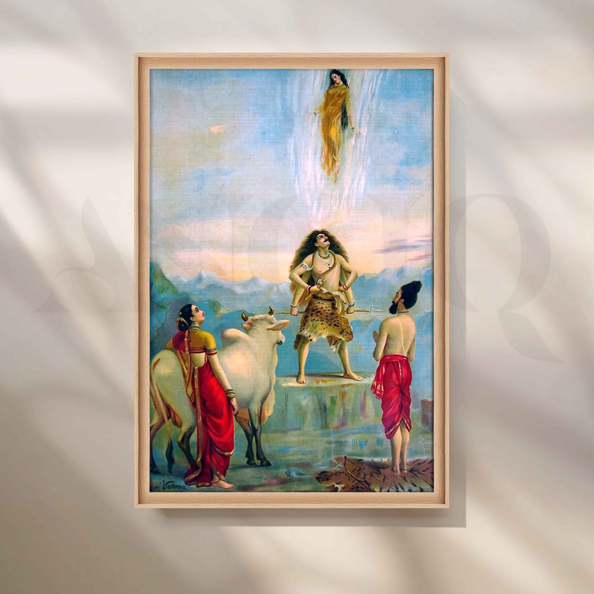 Gangavataran by Raja Ravi Varma Canvas Artwork – Asha Art Studio – Image 5