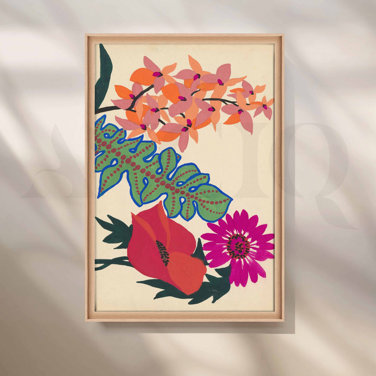 Bold Tropical Floral Canvas Artwork – Asha Art Studio – Image 5