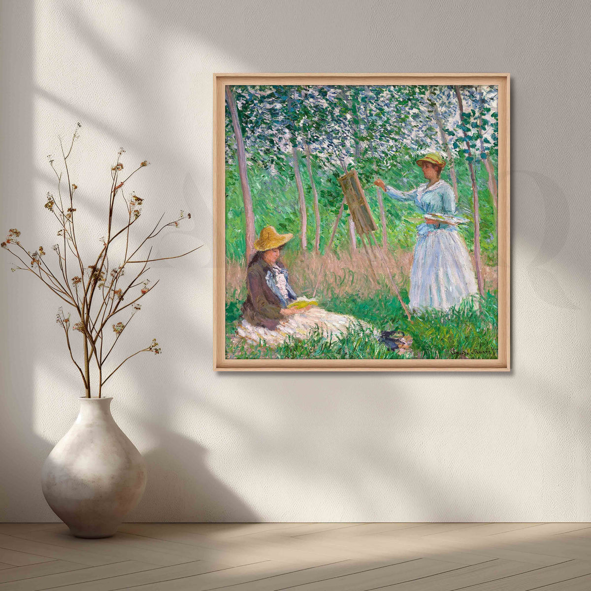 Women Painting in the Spring Orchard Impressionist Canvas Artwork – Asha Art Studio – Image 5