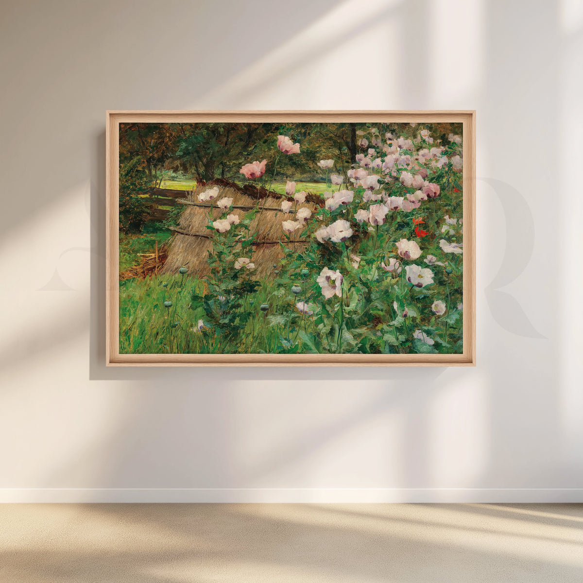 White Wildflowers & Haystack Canvas Artwork – Asha Art Studio – Image 5