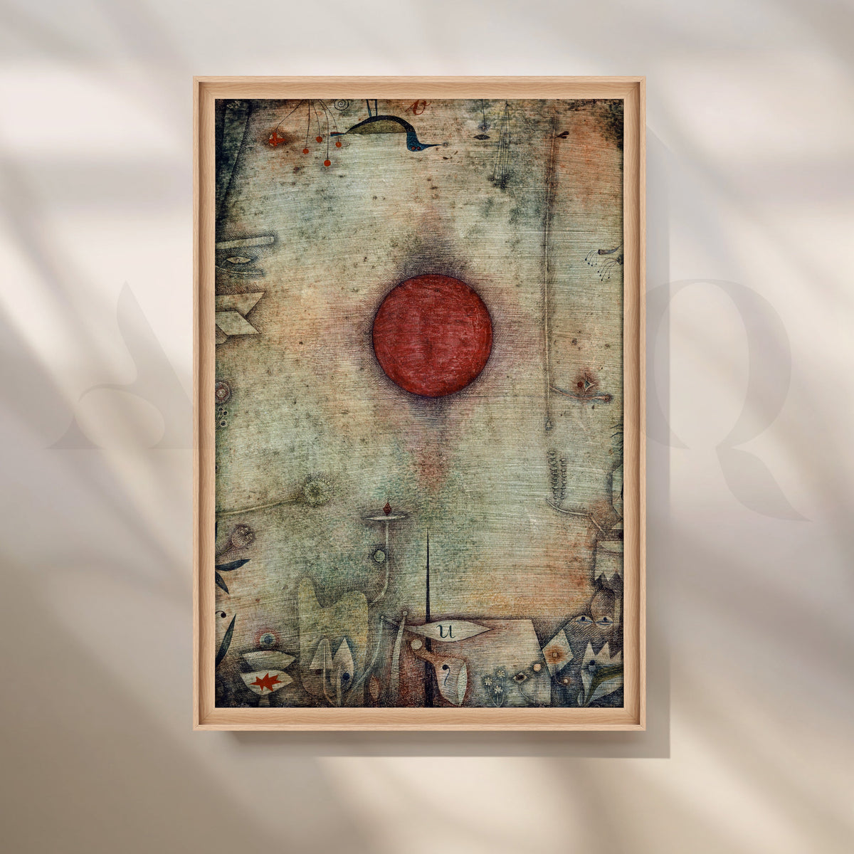 Surreal Red Sun Abstract Canvas Artwork – Asha Art Studio – Image 5