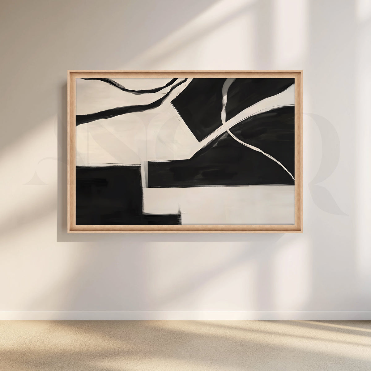 Black and White Abstract Canvas Artwork – Asha Art Studio – Image 5