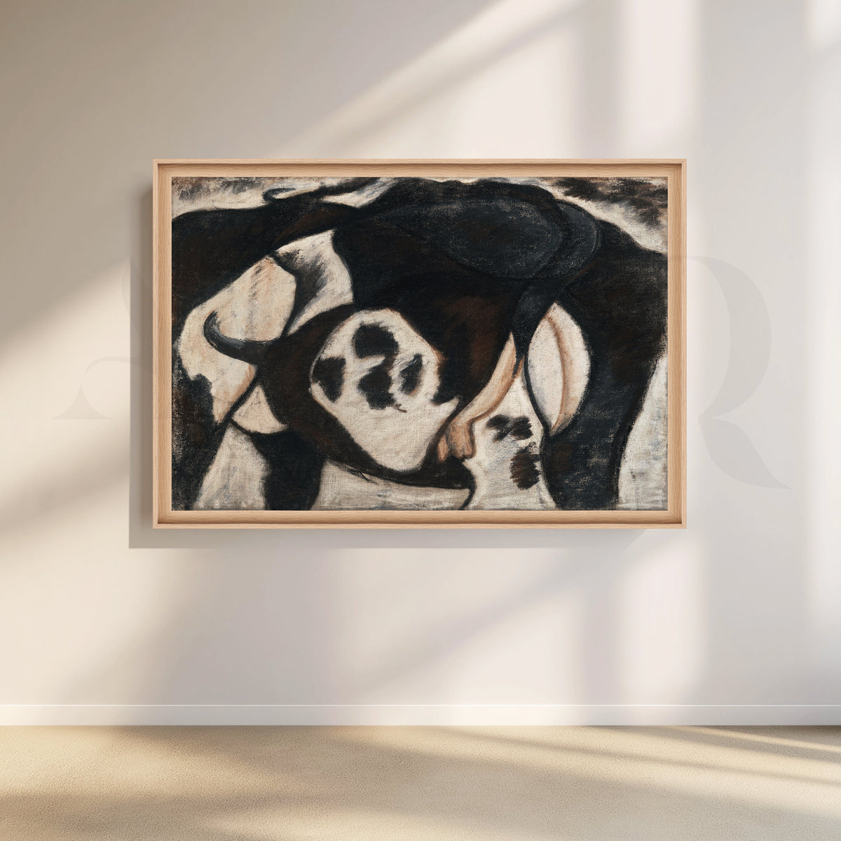 Black & White Cow Canvas Artwork – Asha Art Studio – Image 5