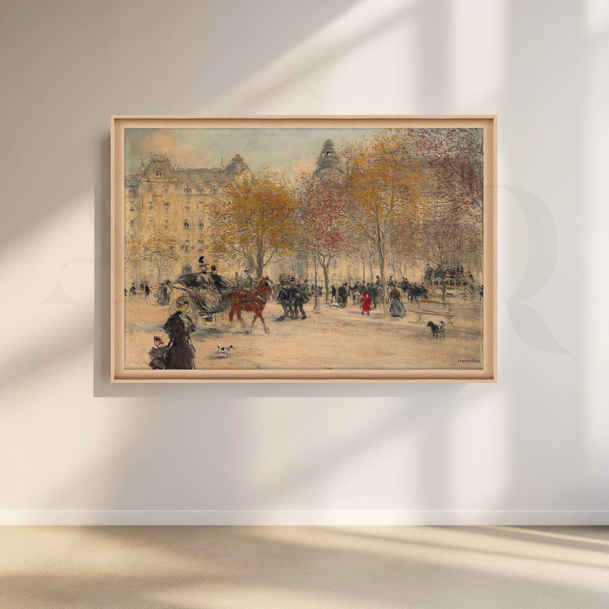 Vintage City Park Scene Canvas Artwork – Asha Art Studio – Image 5