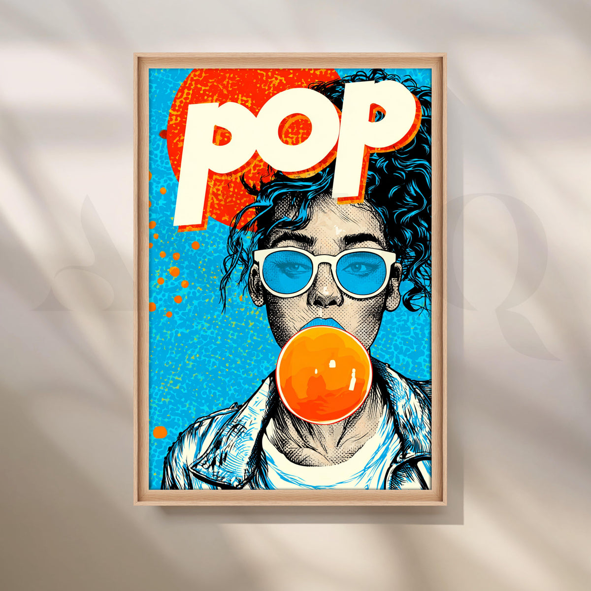 Pop Art Girl Blowing Bubble Gum – Asha Art Studio – Image 5