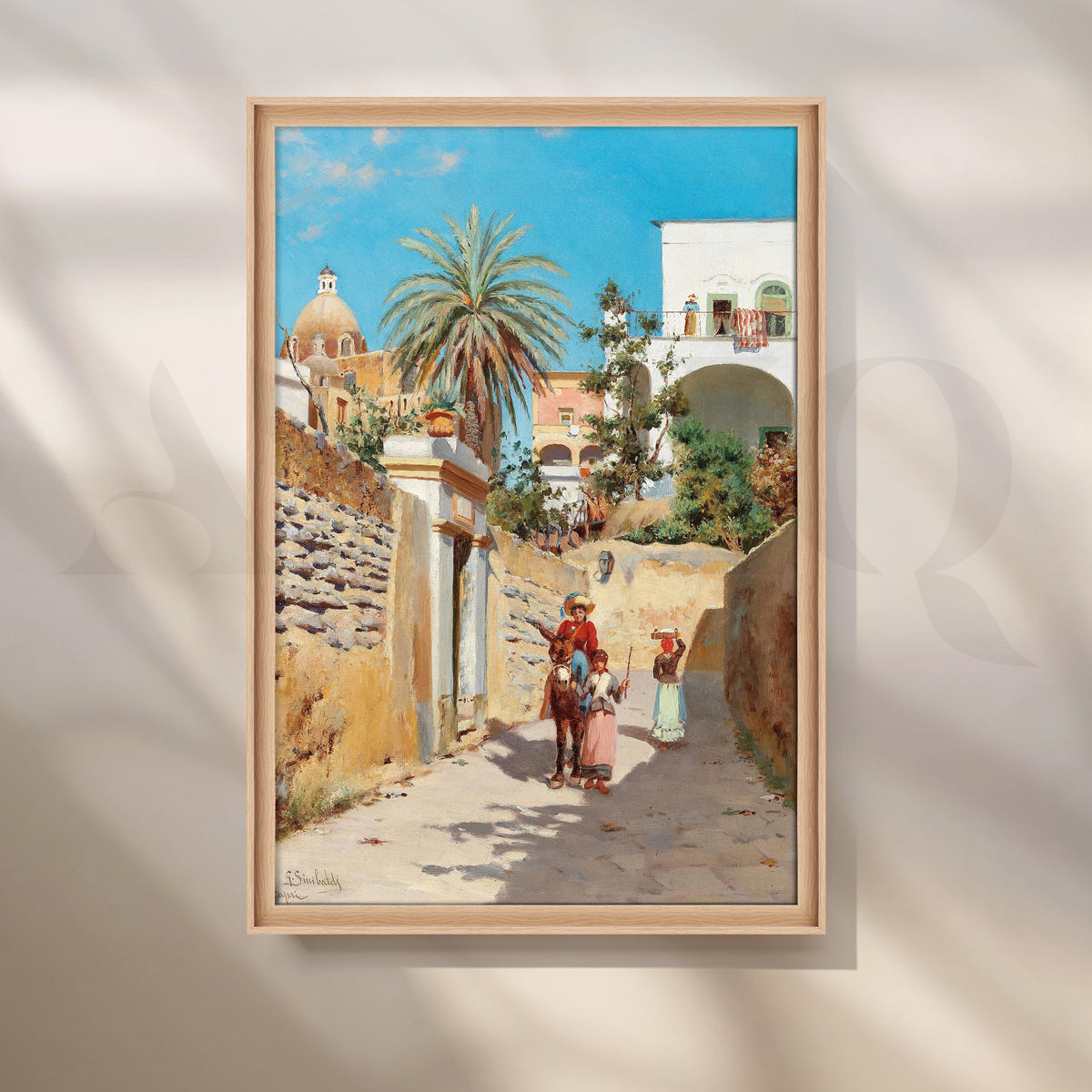 Mediterranean Village Street Canvas Artwork – Asha Art Studio – Image 5