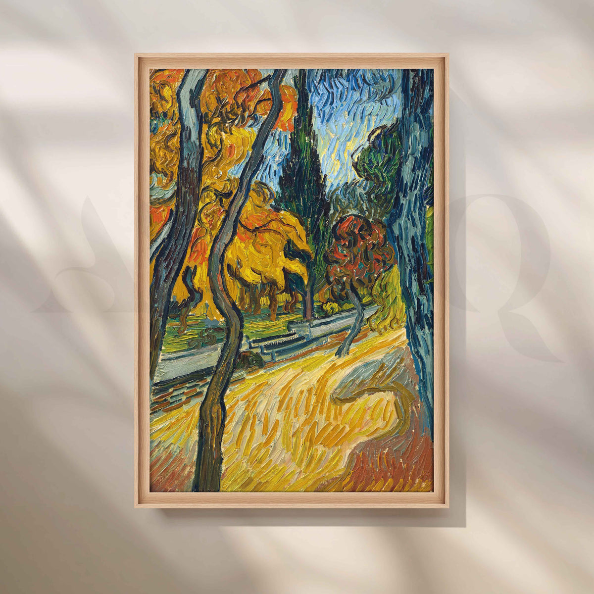 Tree-Lined Autumn Golden Path Canvas Artwork – Asha Art Studio – Image 5