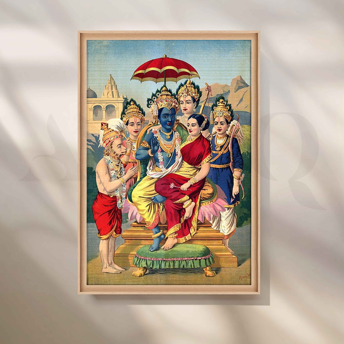 Sri Rama Pattabhishek by Raja Ravi Varma Canvas Artwork – Asha Art Studio – Image 5