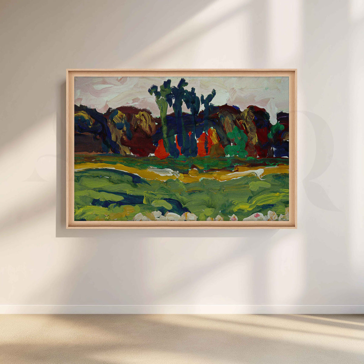 Expressive Green Landscape Canvas Artwork – Asha Art Studio – Image 5