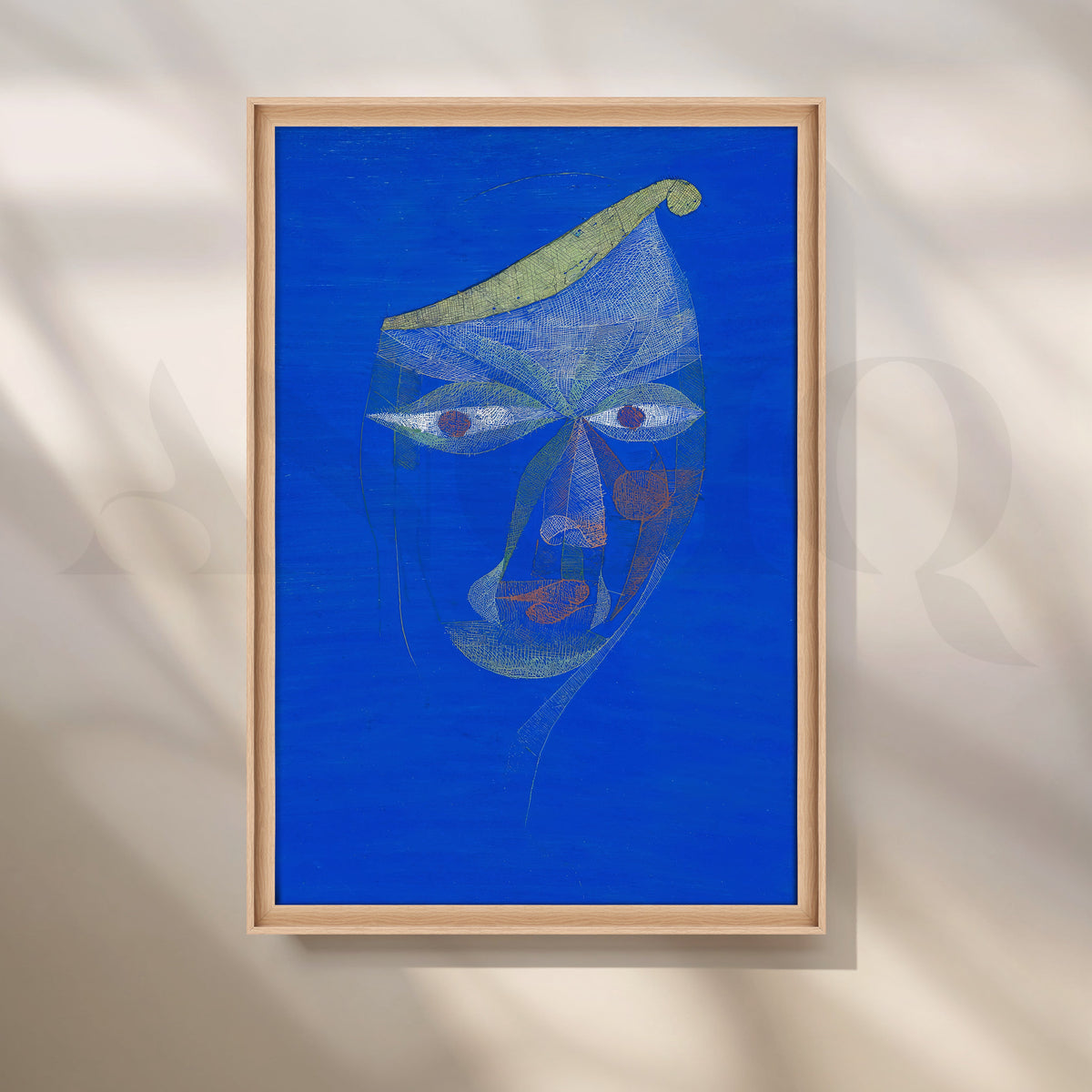 Bold Blue Abstract Face Canvas Artwork – Asha Art Studio – Image 5