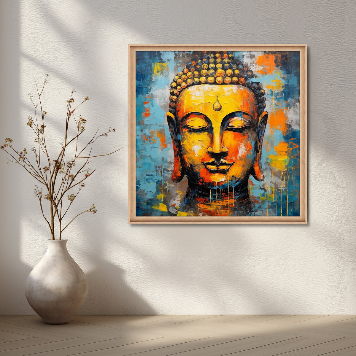 Vivid Buddha Portrait Canvas Artwork – Asha Art Studio – Image 5