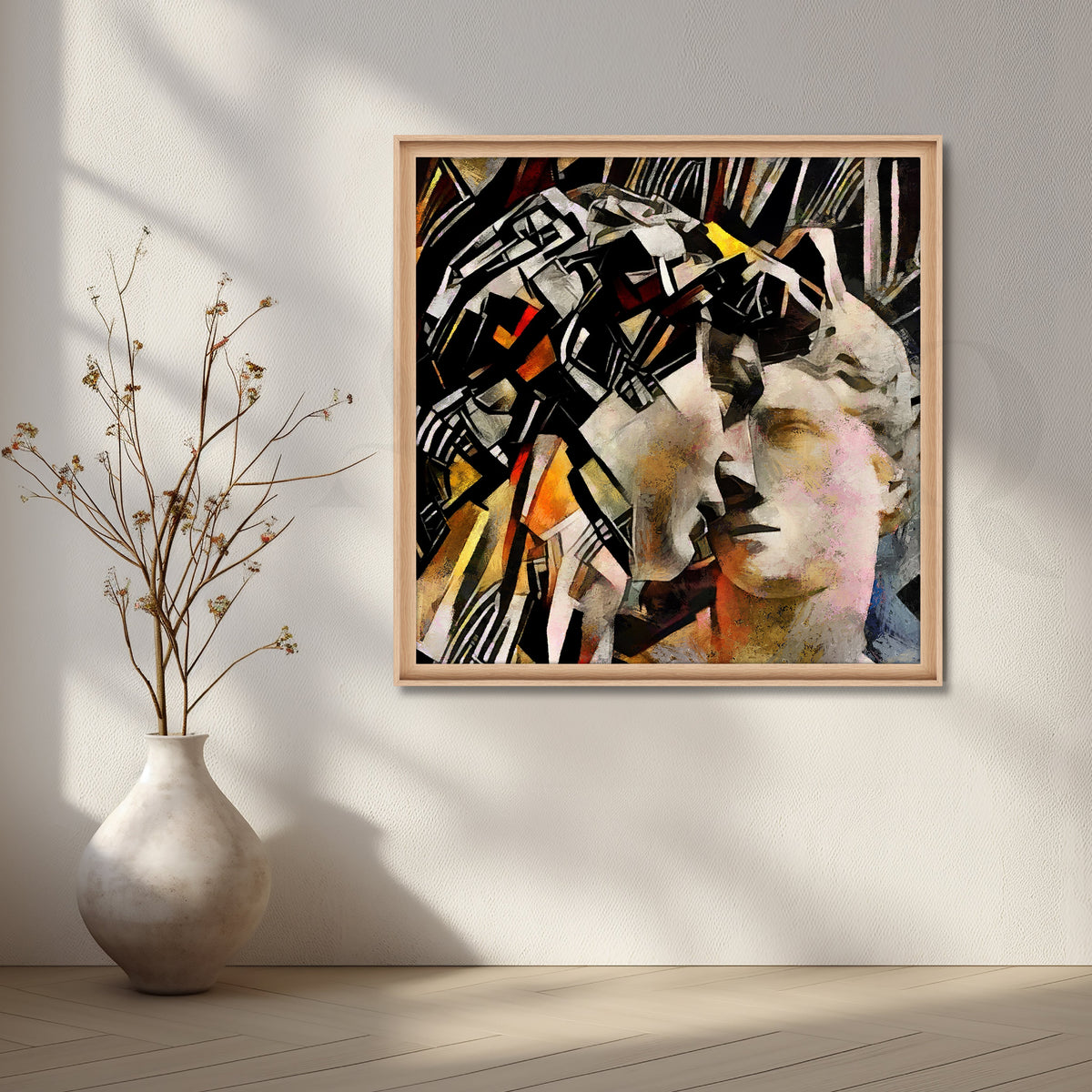 Fusion of Classical Form and Modern Chaos in Abstract Layers – Asha Art Studio – Image 5