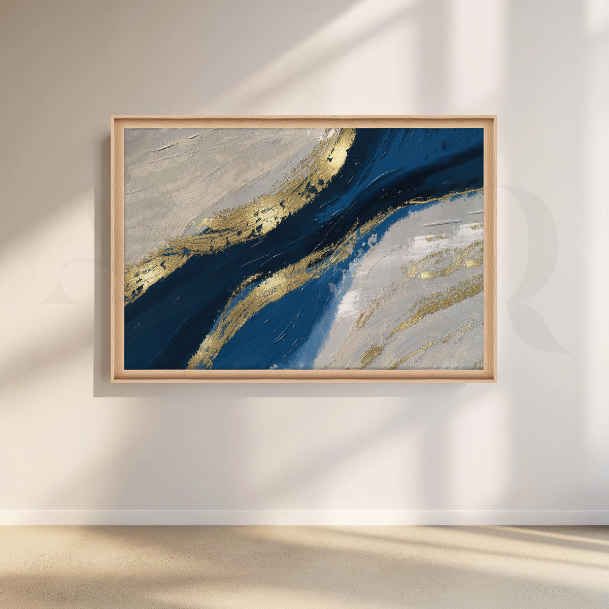 Symphony in Blue and Gold Canvas Artwork – Asha Art Studio – Image 5