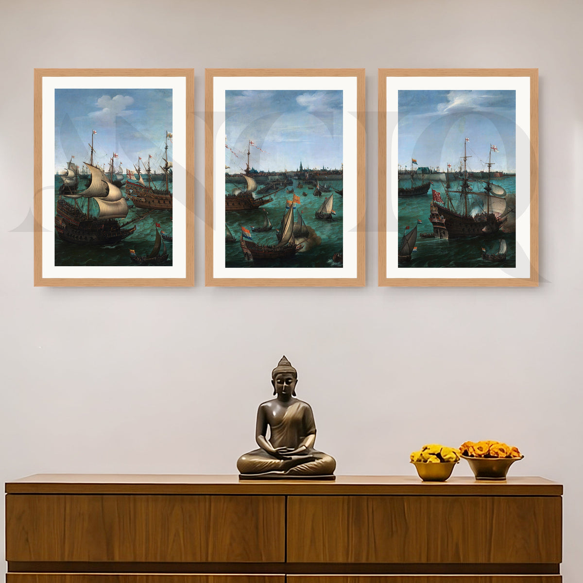 Historic Naval Fleet Gallery Wall – Set of 3 Classic Maritime Artworks - 18 x 24 Inches – Asha Art Studio – Image 5