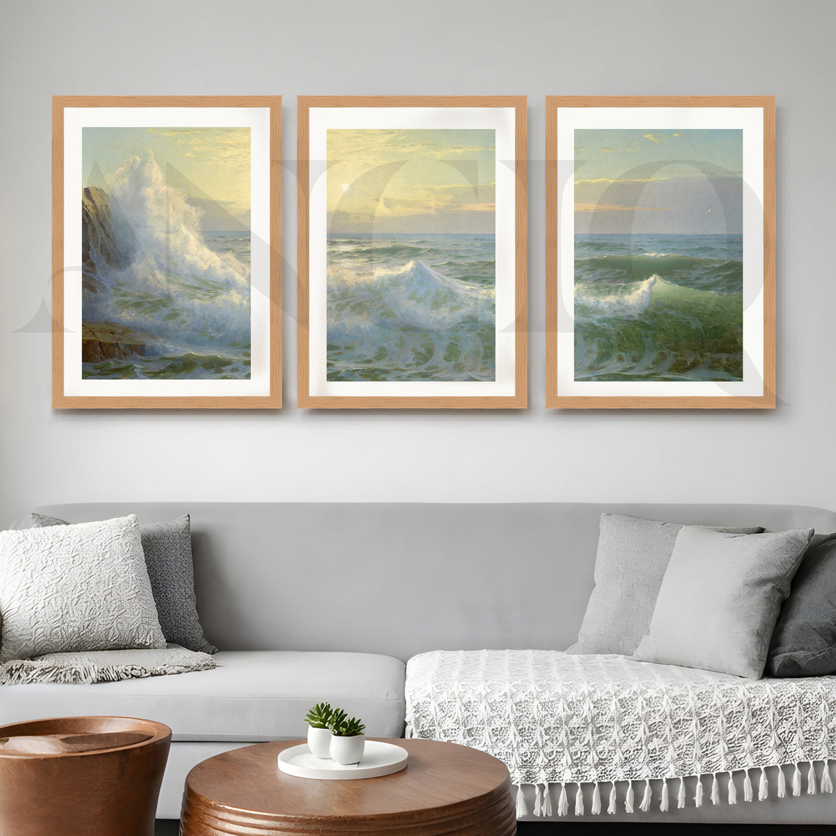 Ocean Waves Seascape Gallery Wall – Set of 3 Classic Coastal Artworks - 18 x 24 Inches – Asha Art Studio – Image 5