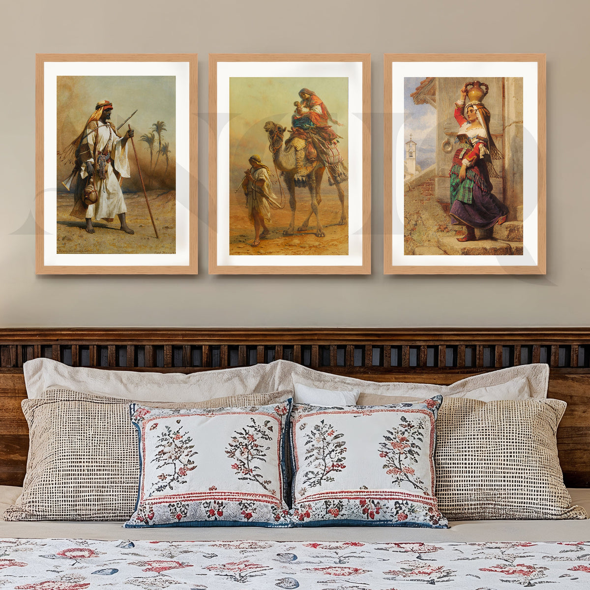 Vintage Desert Nomad Journey Gallery Wall – Set of 3 Classic Artworks - 18 x 24 Inches – Asha Art Studio – Image 5