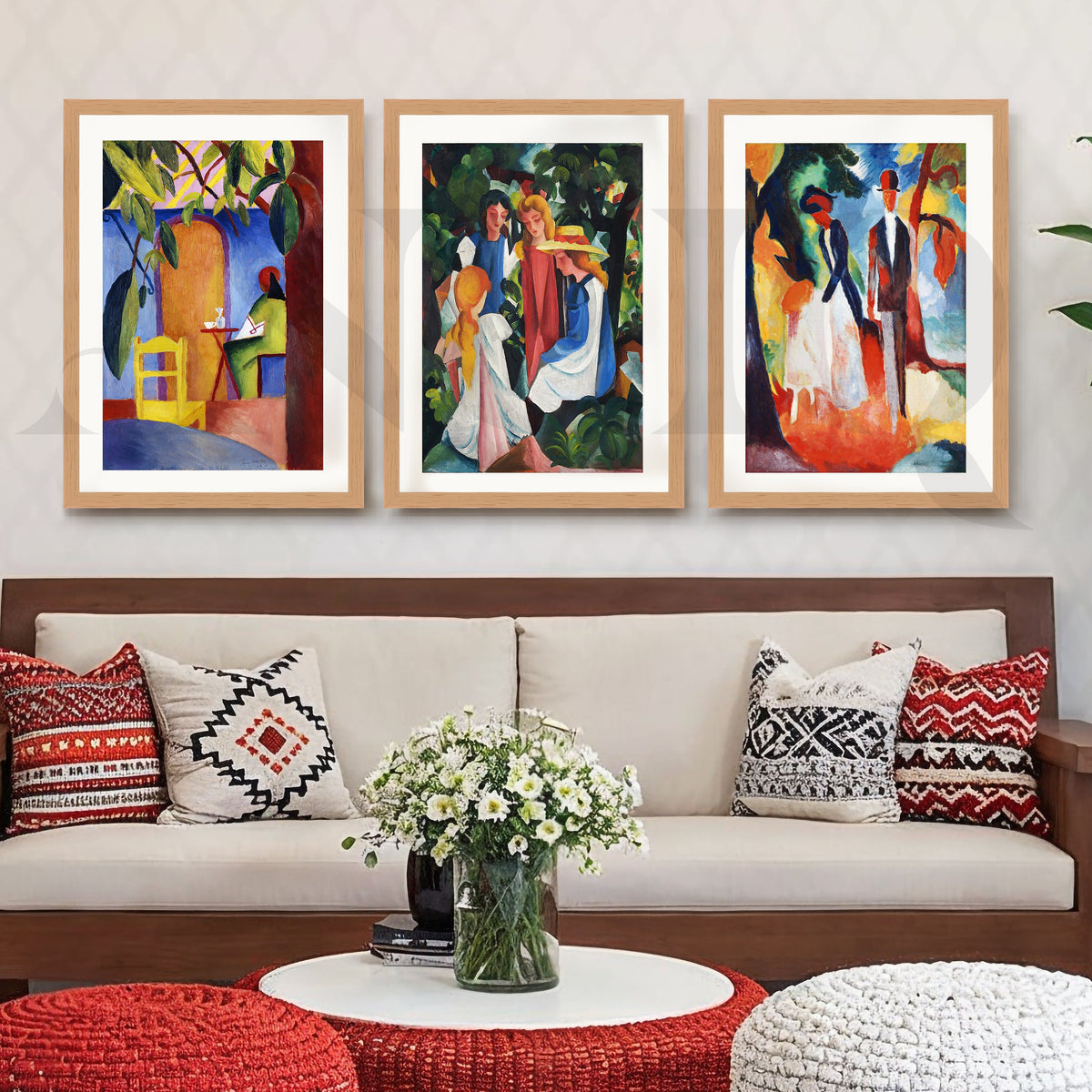 Expressionist Garden Scenes Gallery Wall – Set of 3 Modern Artworks - 18 x 24 Inches – Asha Art Studio – Image 5