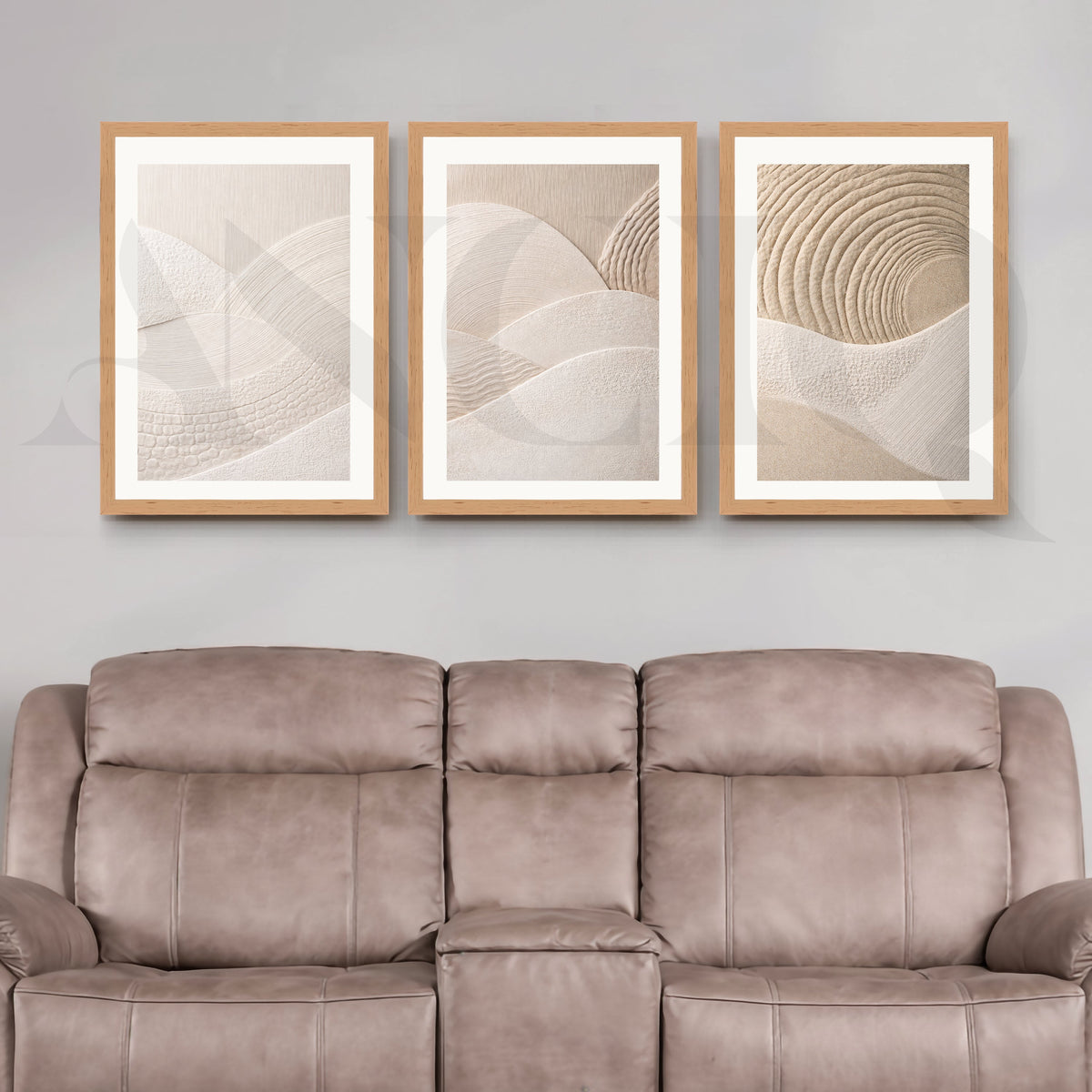Neutral Textured Abstract Terrain Gallery Wall – Set of 3 Minimal Artworks - 18 x 24 Inches – Asha Art Studio – Image 9