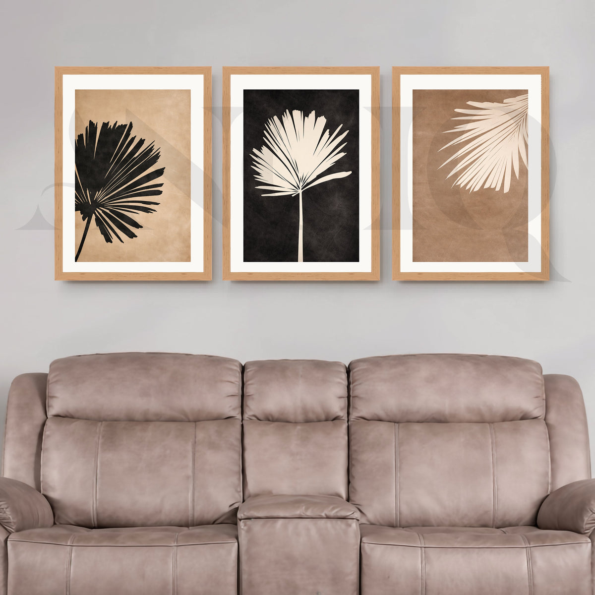 Monochrome Palm Silhouette Gallery Wall – Set of 3 Modern Botanical Artworks - 18 x 24 Inches – Asha Art Studio – Image 9