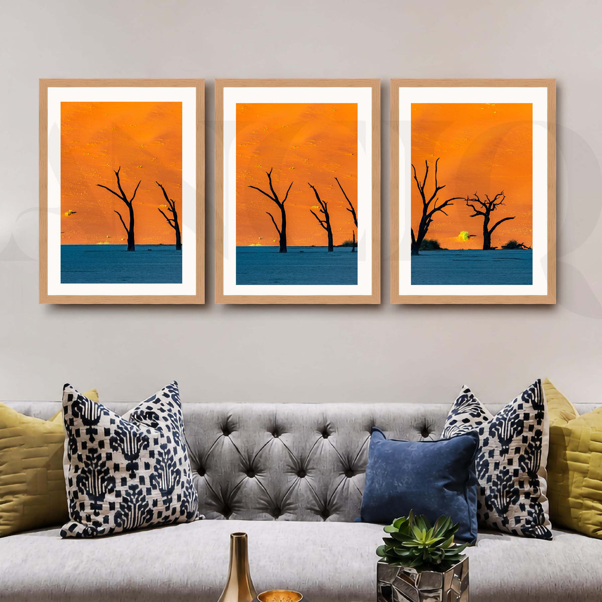 Sunset Tree Landscape Gallery Wall Canvas Artwork Set of 3 – Asha Art Studio – Image 9