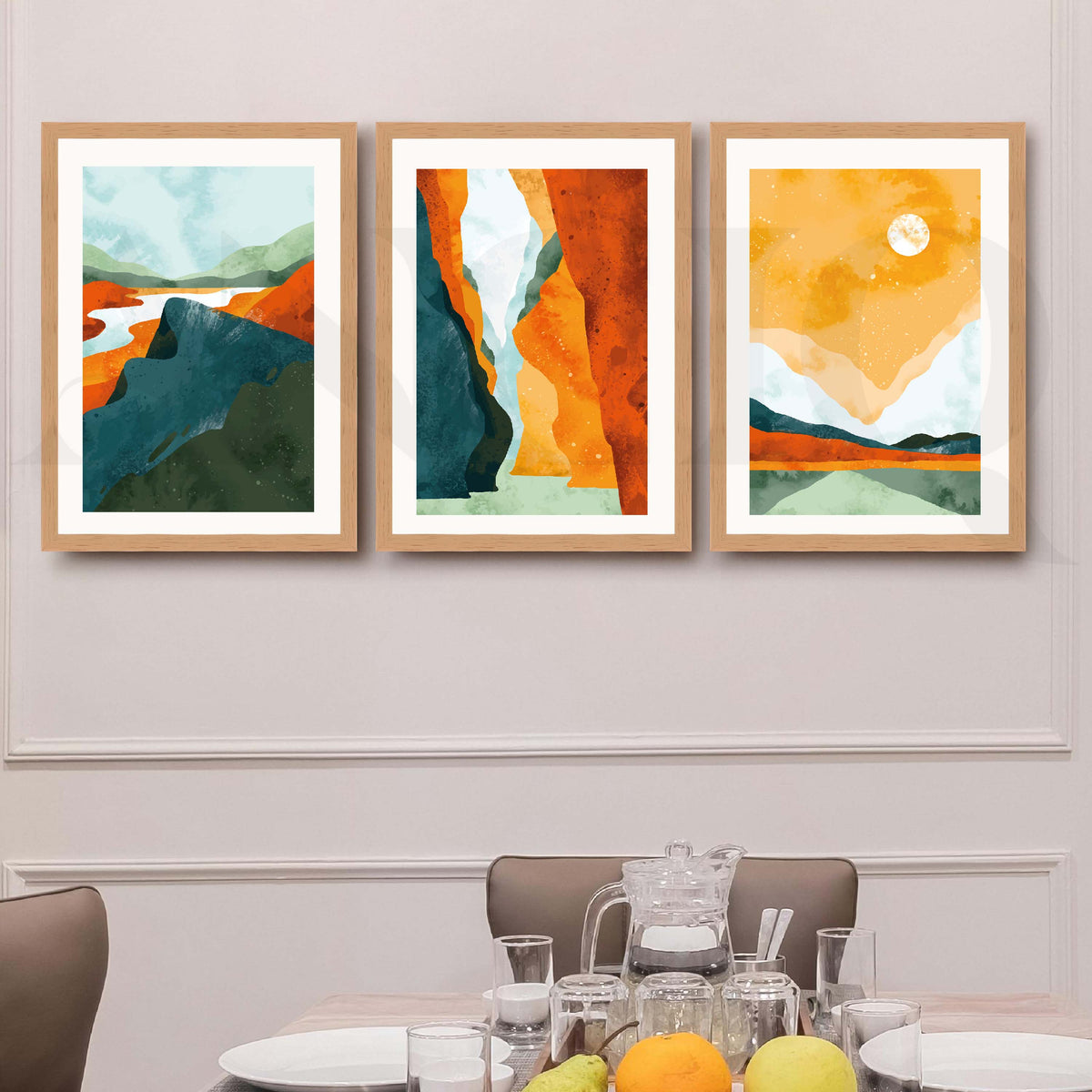 Vibrant Canyon Landscape Gallery Wall Artwork Set of 3 – Asha Art Studio – Image 9