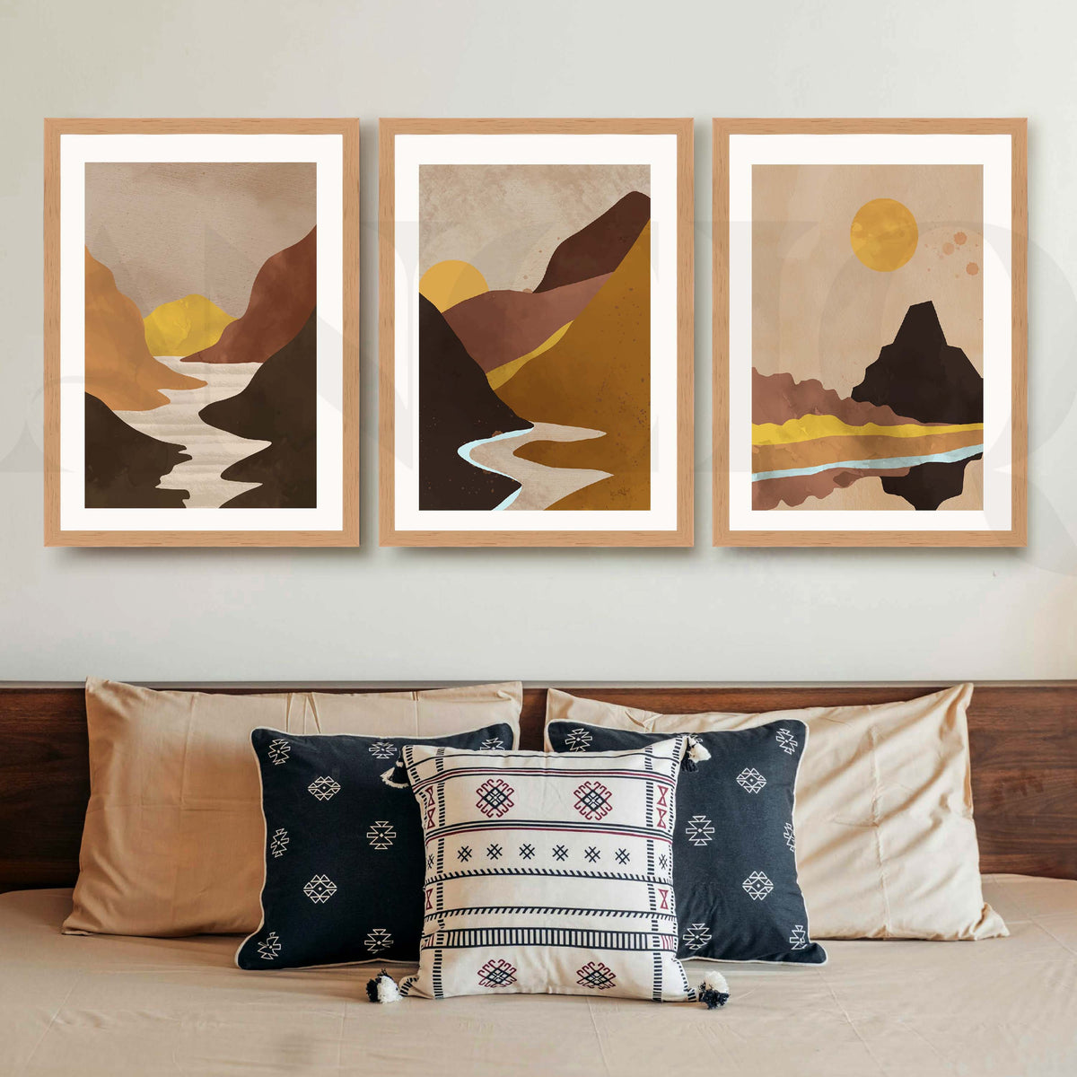 Warm Desert Landscape Gallery Wall Artwork Set of 3 – Asha Art Studio – Image 9