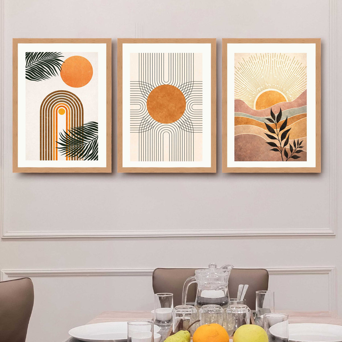 Boho Sun Arch Gallery Wall Canvas Set of 3 - 18 x 24 Inches – Asha Art Studio – Image 9