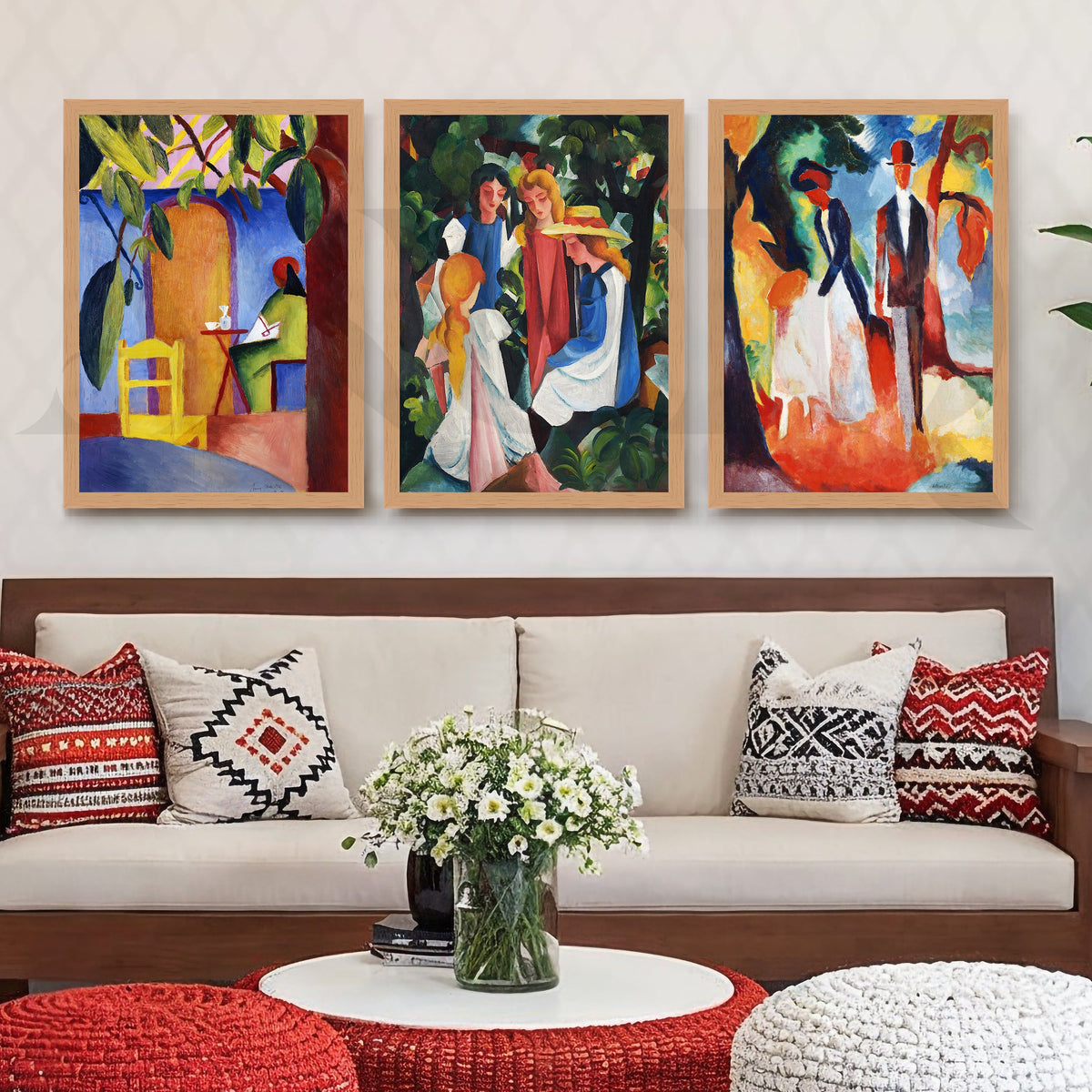 Expressionist Garden Scenes Gallery Wall – Set of 3 Modern Artworks - 18 x 24 Inches – Asha Art Studio – Image 9