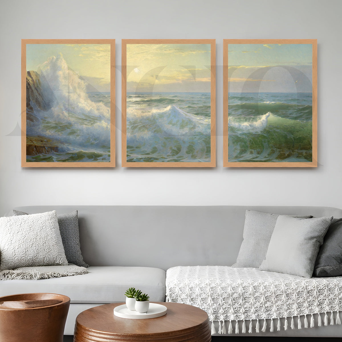 Ocean Waves Seascape Gallery Wall – Set of 3 Classic Coastal Artworks - 18 x 24 Inches – Asha Art Studio – Image 9