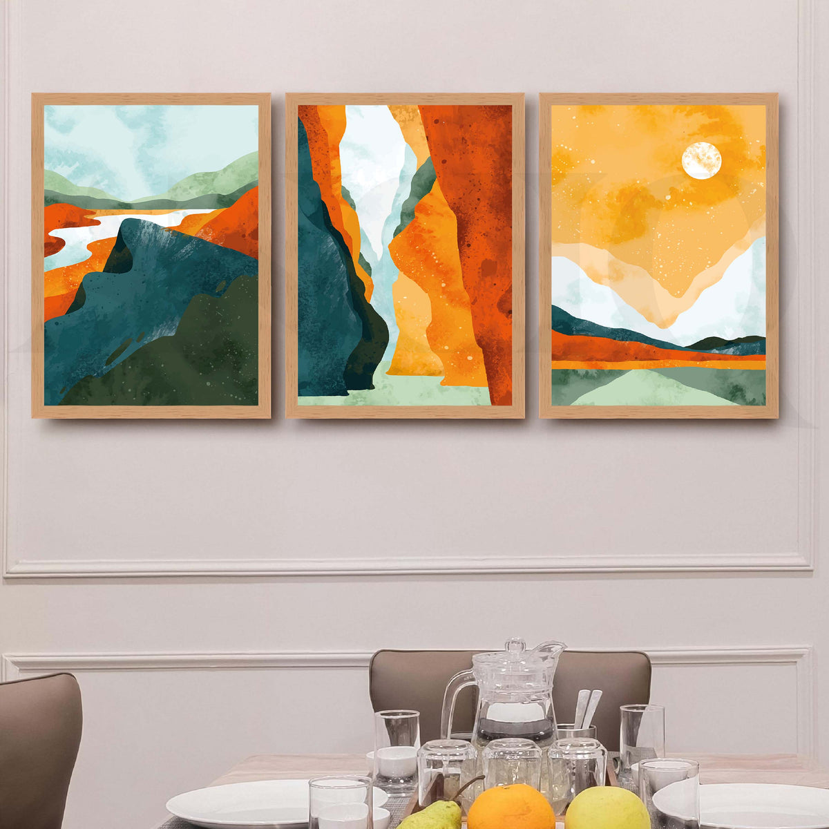 Vibrant Canyon Landscape Gallery Wall Artwork Set of 3 – Asha Art Studio – Image 5