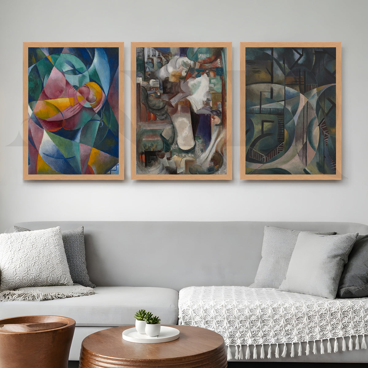 Modern Cubist Expression Gallery Wall – Set of 3 Abstract Artworks - 18 x 24 Inches – Asha Art Studio – Image 9