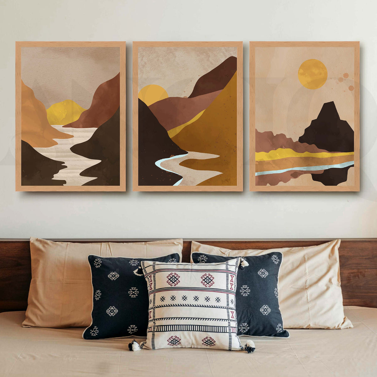 Warm Desert Landscape Gallery Wall Artwork Set of 3 – Asha Art Studio – Image 5