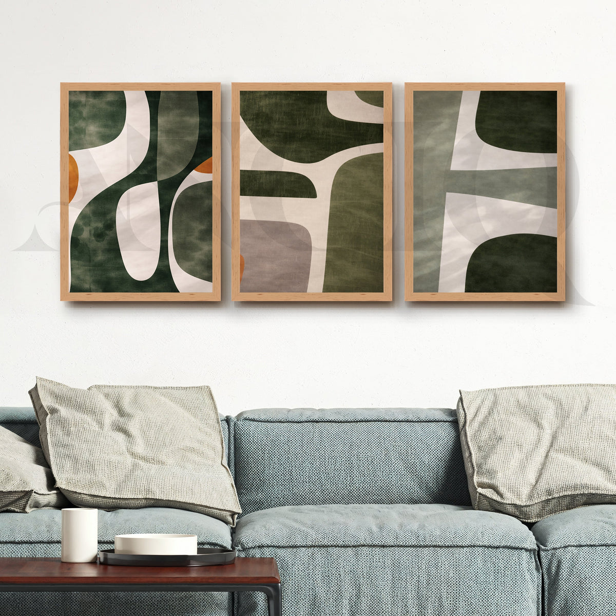 Organic Forms Abstract Gallery Wall – Set of 3 Contemporary Artworks - 18 x 24 Inches – Asha Art Studio – Image 5