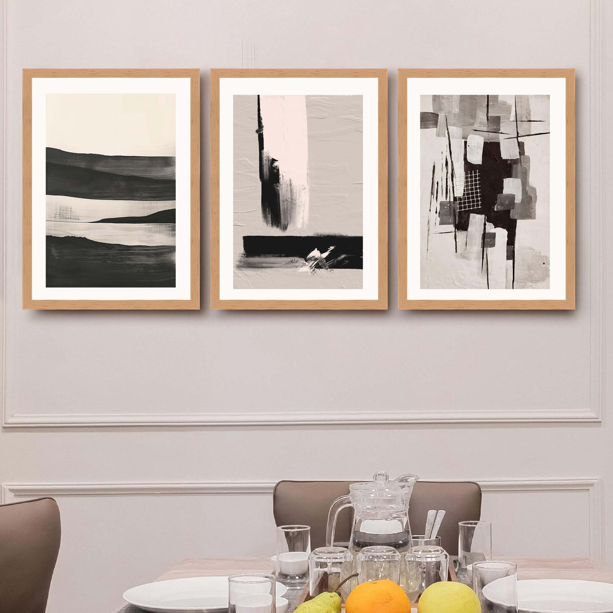 Monochrome Abstract Gallery Wall Set of 3 - 18 x 24 Inches – Asha Art Studio – Image 9