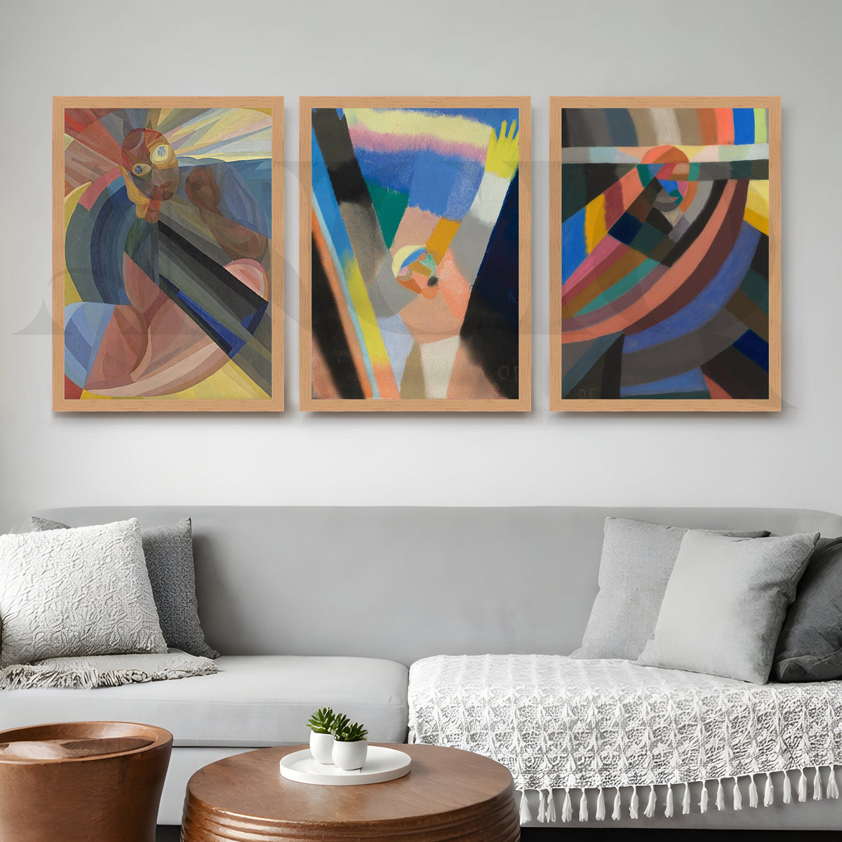 Color Spectrum Abstract Gallery Wall – Set of 3 Expressionist Artworks - 18 x 24 Inches – Asha Art Studio – Image 9
