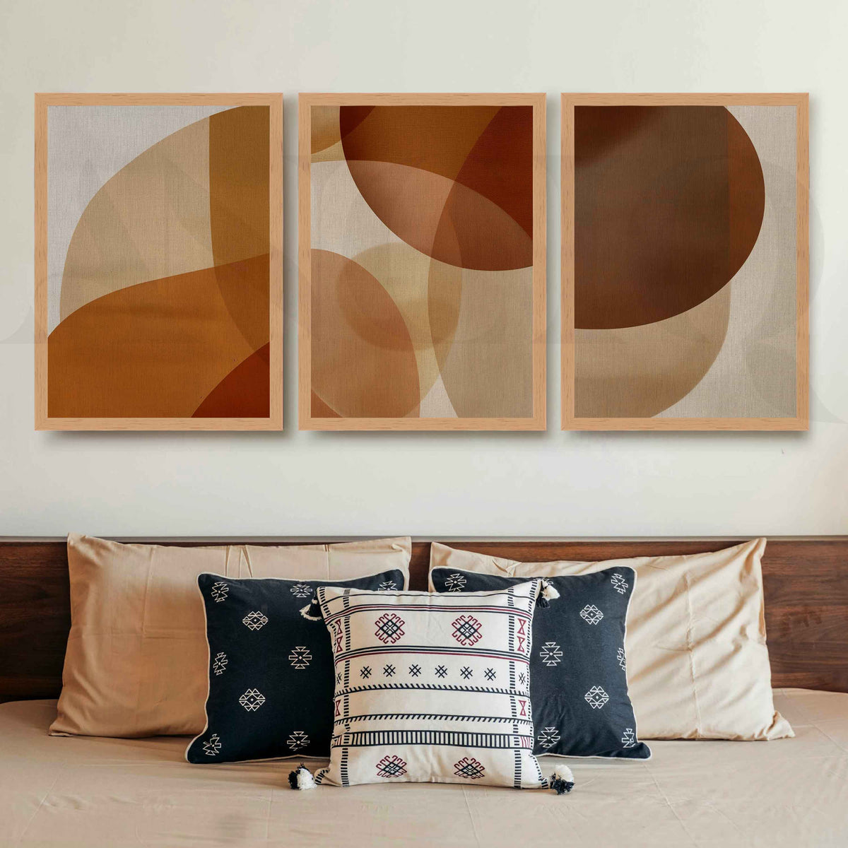 Warm Earthy Geometric Gallery Wall Artwork Set of 3 – Asha Art Studio – Image 5